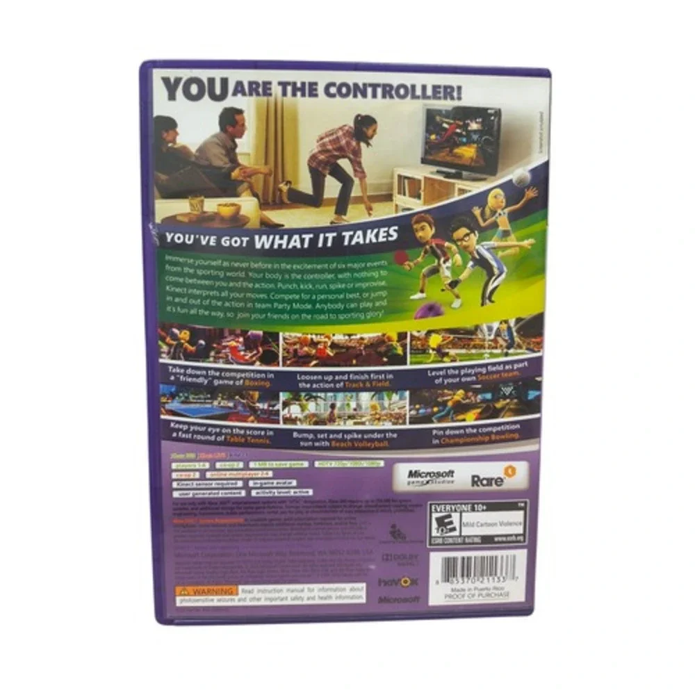 2010 Microsoft Xbox 360 Kinect Sports Complete CIB w/ Calibration Card